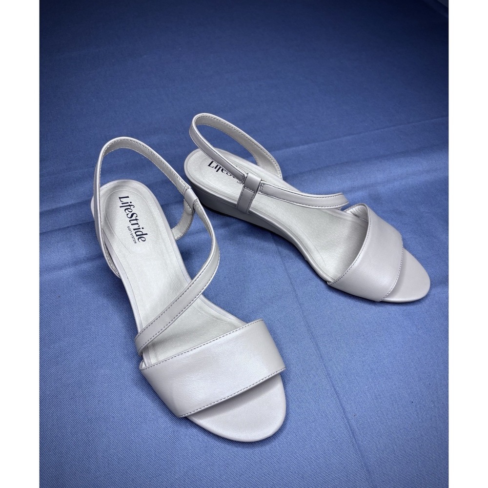 LifeStride Yasmine Women's Heirloom Taupe Wedge Sandals Size 9 Wide NIB